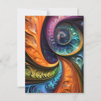 Postal Dekokissen: fraktales modernes design, farbenfroh 