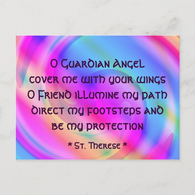 Postal del ángel de guarda (Anverso)
