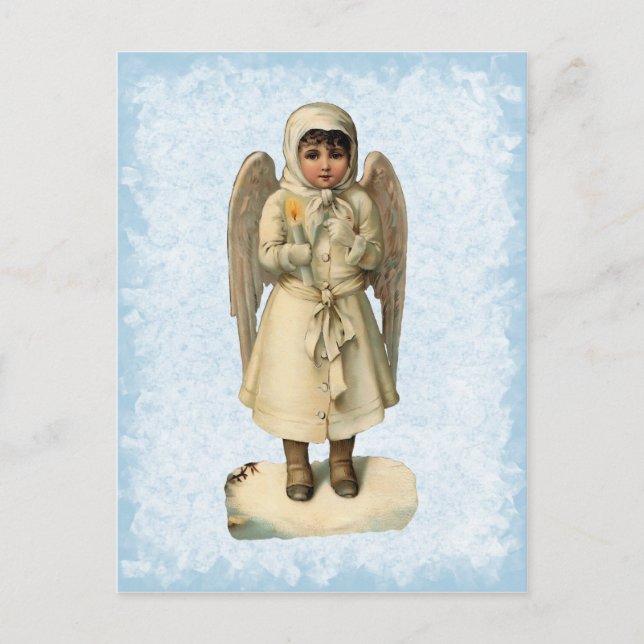 Postal del ángel del navidad del vintage (Anverso)