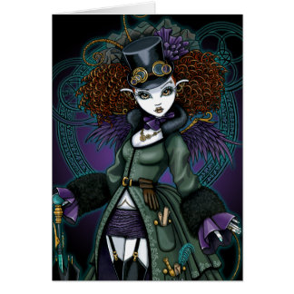 Postal del ángel del vampiro de Steampunk del