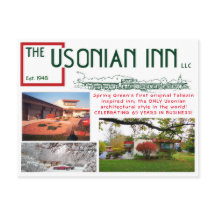 Postal del aniversario del mesón de Usonian