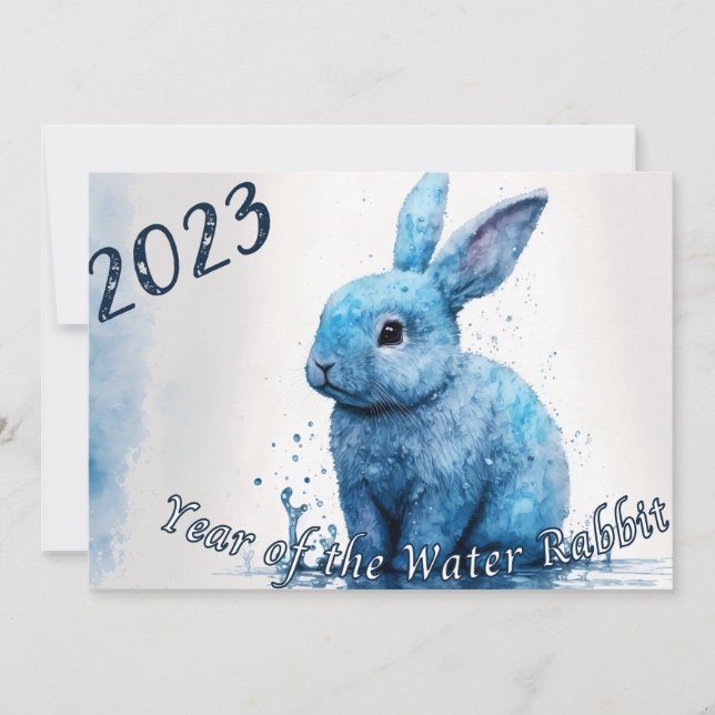 Postal del año 2023 del Conejo de Agua (Anverso)