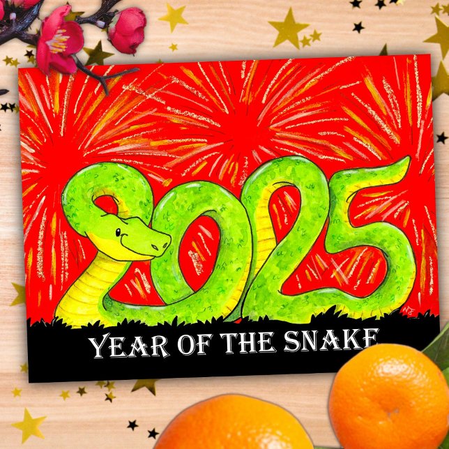 Postal del año 2025 de la serpiente (Subido por el creador)