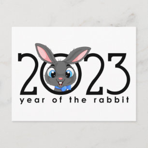 Postal del año del conejo chino personalizado