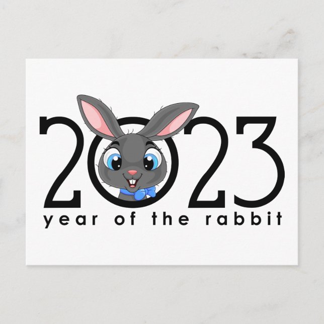 Postal del año del conejo chino personalizado (Anverso)