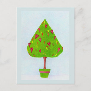 Postal del árbol de corazones