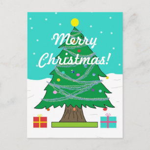 postal del árbol de Navidad