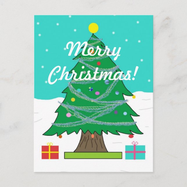 postal del árbol de Navidad (Anverso)