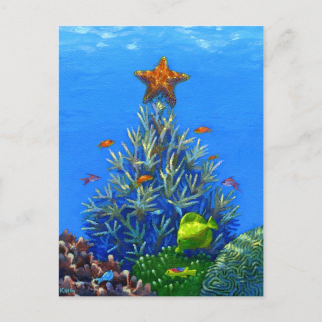 Postal del árbol de Navidad coralino (Anverso)