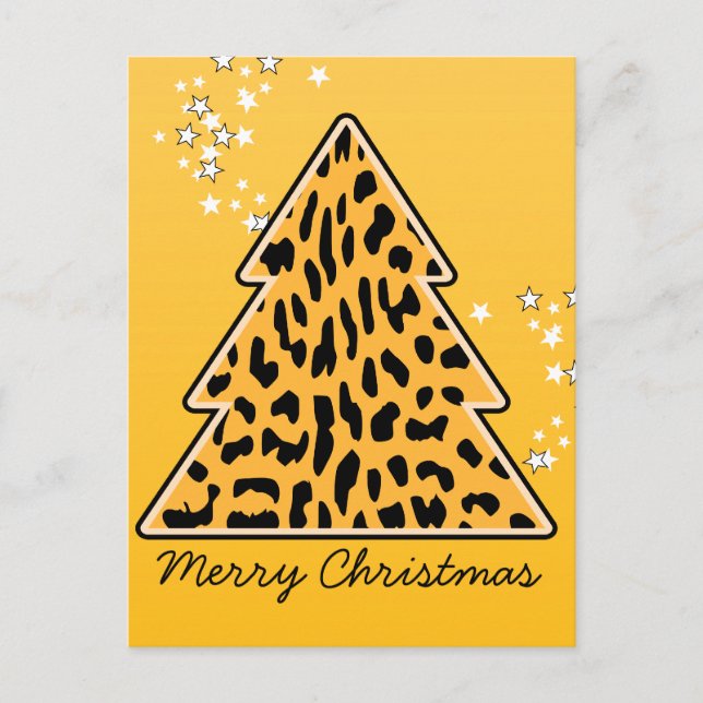 Postal del árbol de Navidad Leopard cheetah (Anverso)