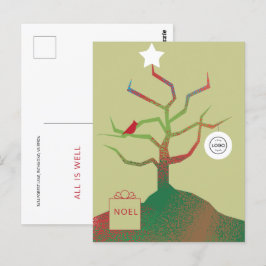 Postal del árbol de Navidades corporativos de arte
