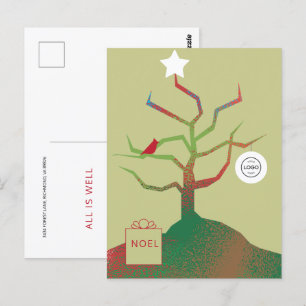 Postal del árbol de Navidades corporativos de arte