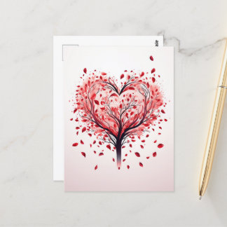 Postal del árbol del corazón