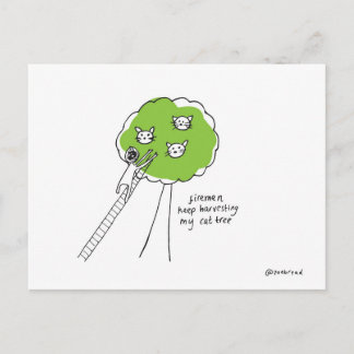 postal del árbol del gato
