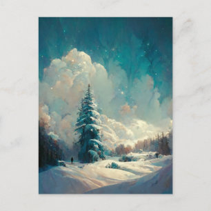 Postal del árbol navideño comercial del logotipo