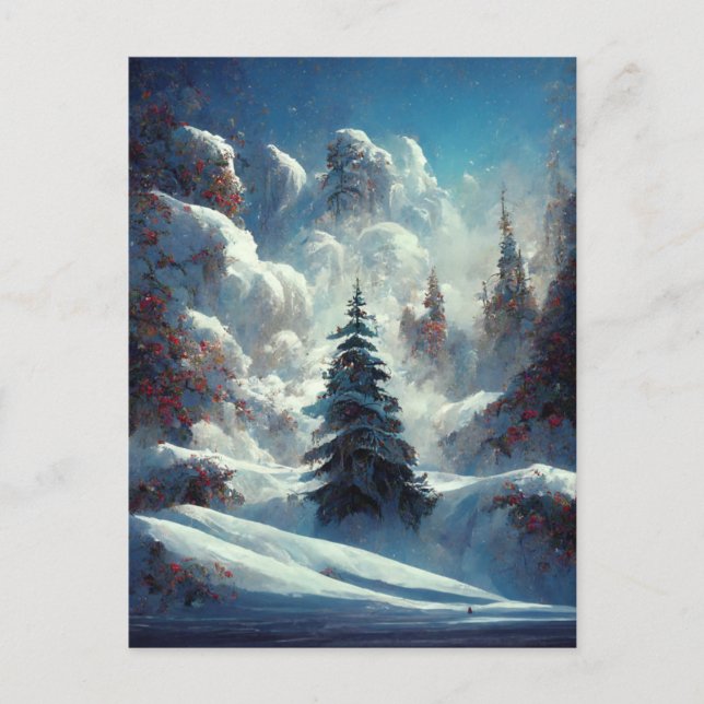 Postal del árbol navideño comercial del logotipo (Anverso)
