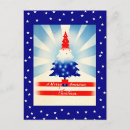 Postal del Árbol Patriótico de los Navidades Ameri