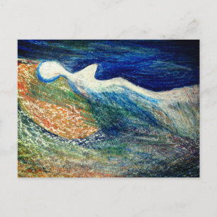 Postal del arte abstracto de la silueta del ángel