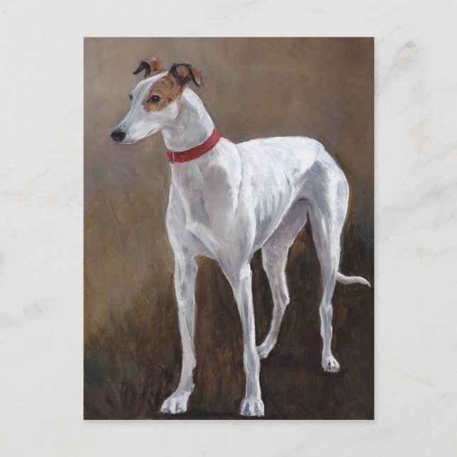Postal del arte del perro del galgo (Anverso)