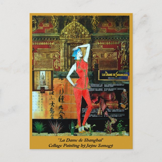 postal del Asiático-estilo con arte original del (Anverso)