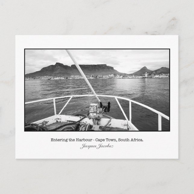 Postal del barco que entra en la Bahía de la Mesa (Anverso)