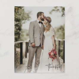 Postal del Boda de fotografía moderno agradecido