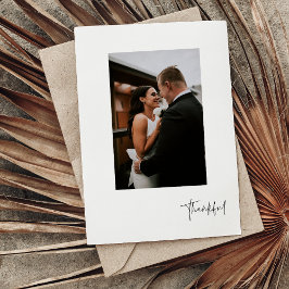 Postal del Boda de fotografía vertical y agradecid