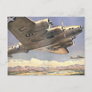 Postal del bombardero del ejército estadounidense