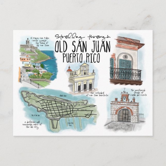 Postal del bosquejo del viaje: San Juan viejo que (Anverso)