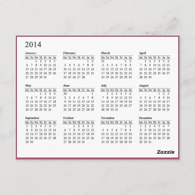 postal del Bouquet Flowers Calendar (Reverso)