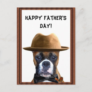 Postal del Boxer del Día del Padre Feliz