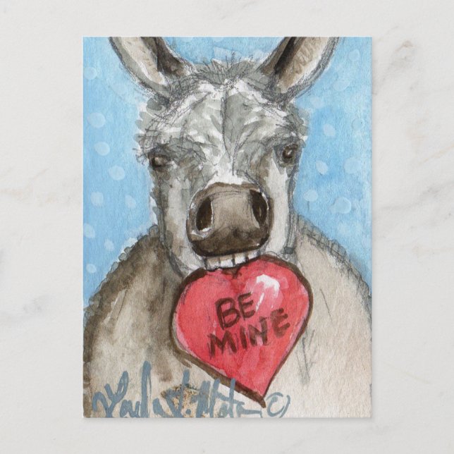 Postal del Burro de la tarjeta del día de San (Anverso)