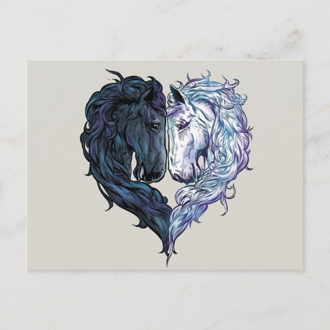 Postal del caballo de amor (Anverso)
