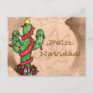 Postal del cactus de navidad