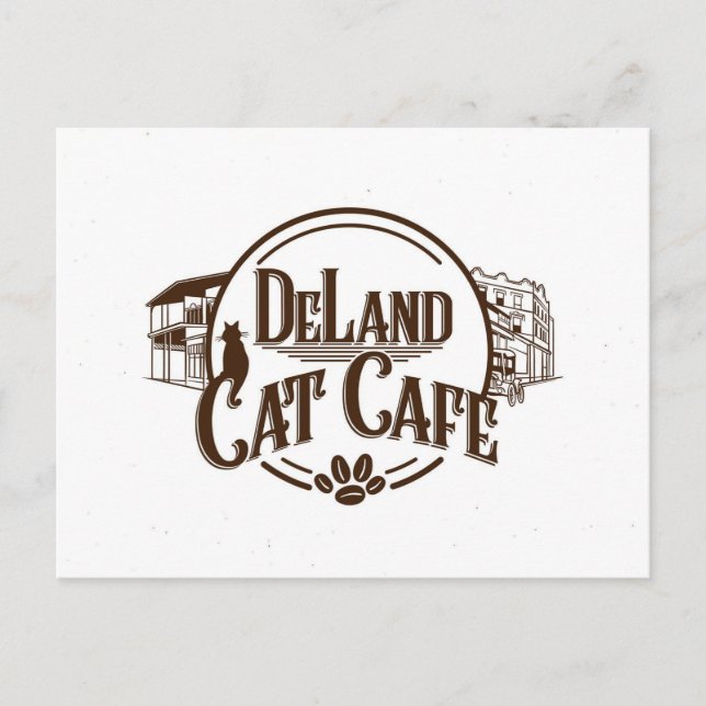 Postal del Café DeLand Cat (Anverso)