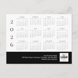 Postal del calendario de logotipos de empresas de 