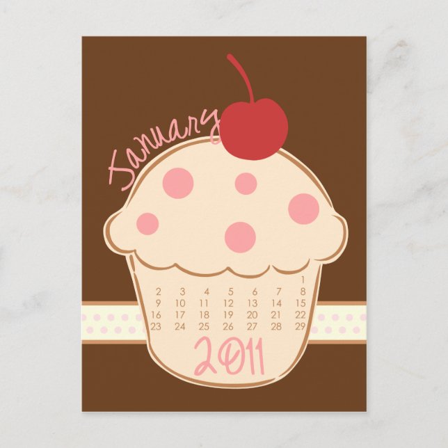 Postal del calendario de pasteles de enero de 2011 (Anverso)