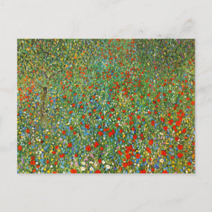 Postal del campo de la amapola de Gustavo Klimt