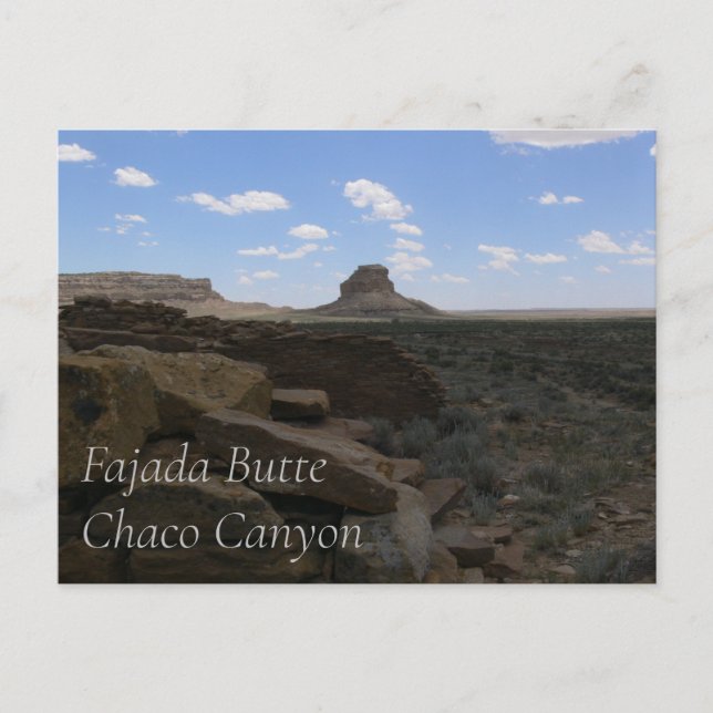 Postal del cañón del Chaco Fajada Butte (Anverso)