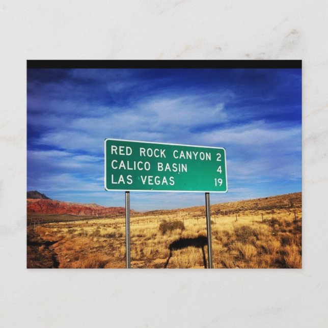 Postal del Cañón Rojo de Las Vegas (Anverso)