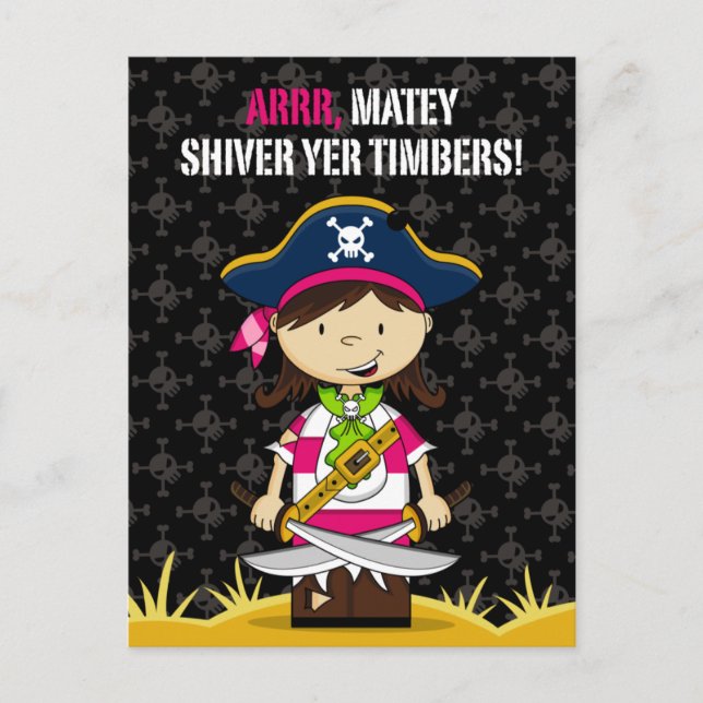 Postal del Capitán del Pirata chica (Anverso)