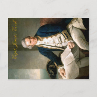 Postal del capitán James Cook, descubridor de Hawa