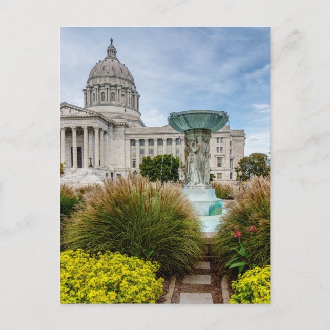 Postal Del Capitolio De Misuri Y La Fuente (Anverso)