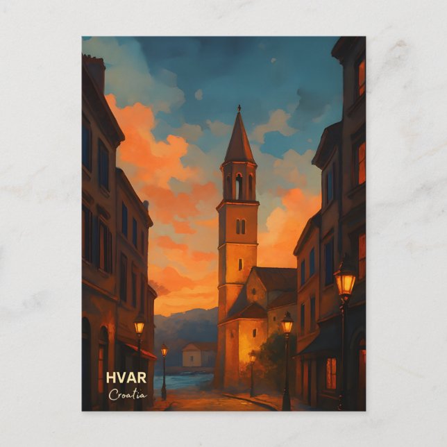 Postal del casco antiguo de la isla de Hvar - Expl (Anverso)