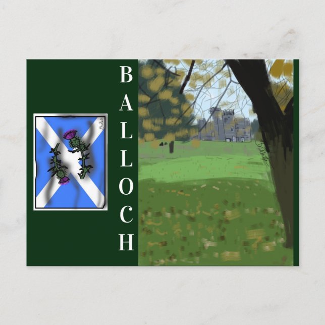 postal del castillo de Balloch (Anverso)