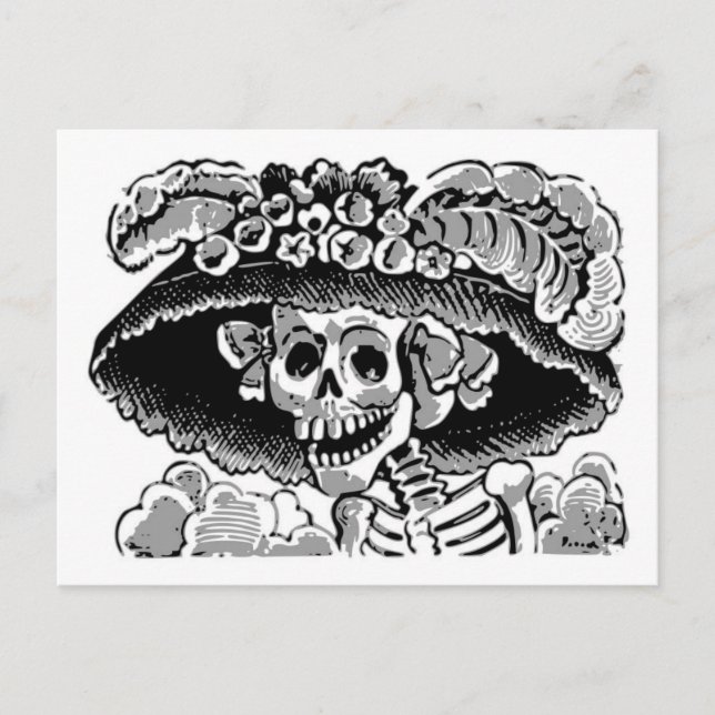 Postal del catrina de Calavera (Anverso)
