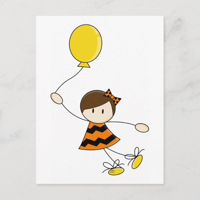 postal del Chica de globo naranja (Anverso)