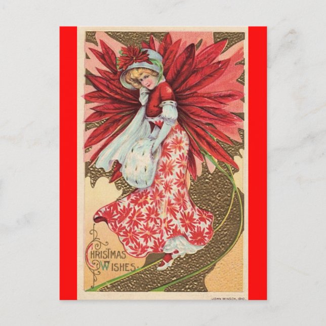 postal del chica del hadas de los navidades victor (Anverso)