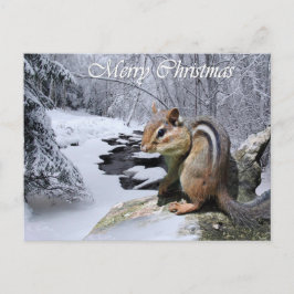 Postal del Chipmunk de las Felices Navidad