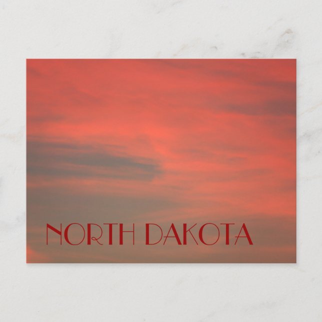 postal del cielo rojo de DAKOTA del NORTE (Anverso)